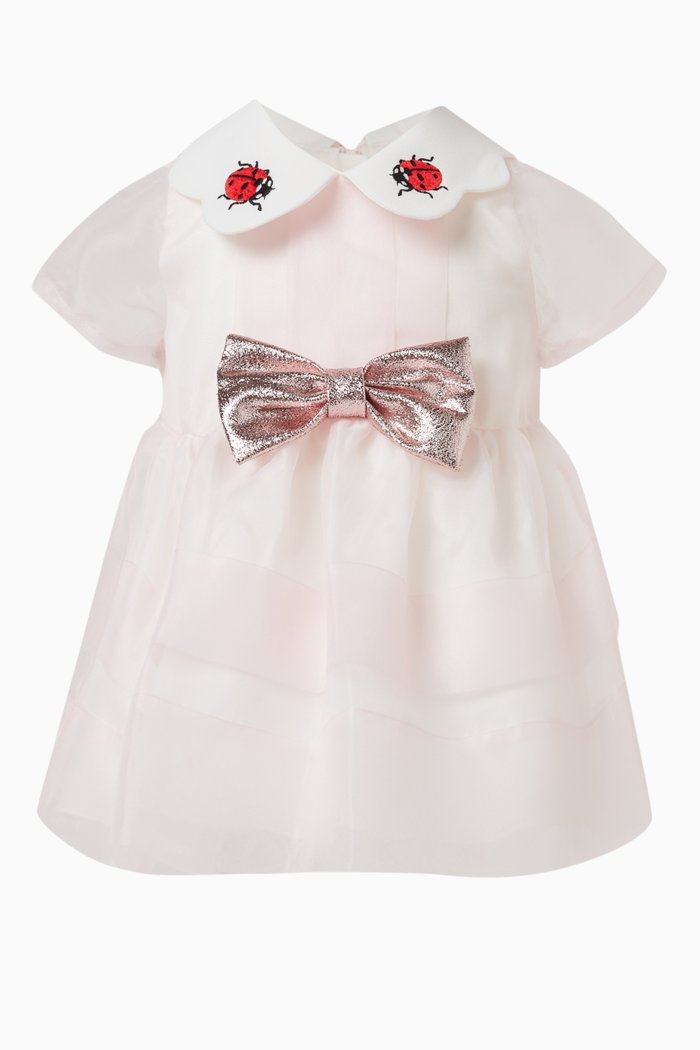

Embroidered Collar Bodice Dress & Bloomers, Pink