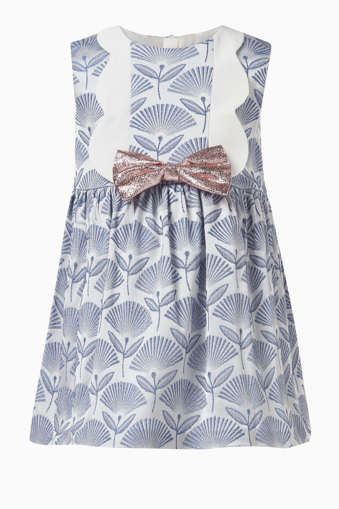 

Scalloped Bodice Dress & Bloomers, Blue