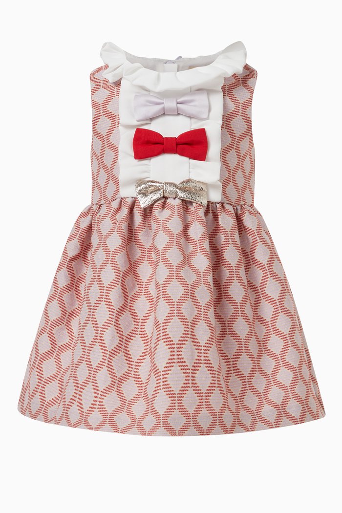 

Sleeveless Multi-Bow Bodice Dress, Pink