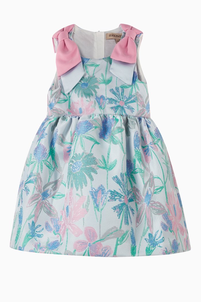 

Shoulder Bow Bodice Dress & Bloomers, Blue