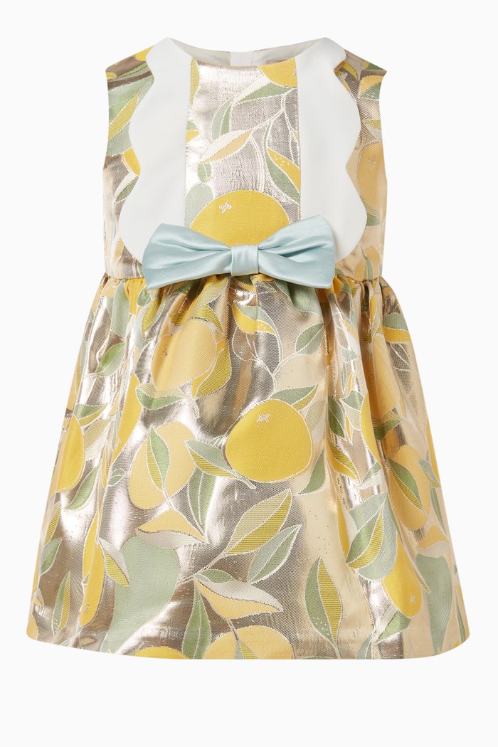 

Scalloped Bodice Dress & Bloomers, Multicolour