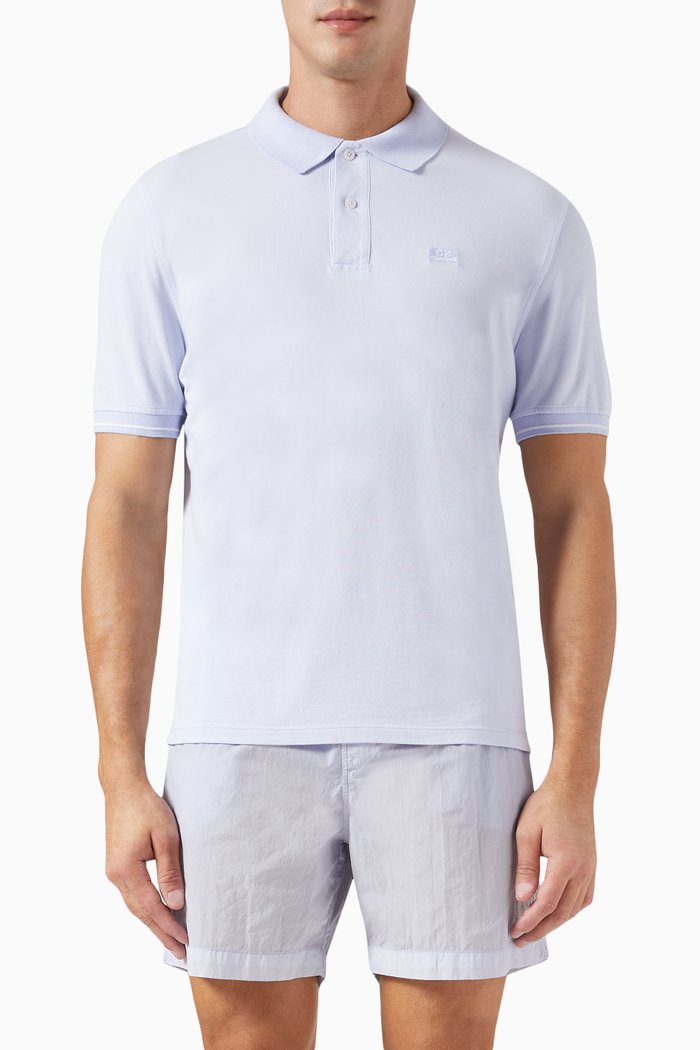 

Tacting Logo Polo Shirt in Cotton Piqué, Purple