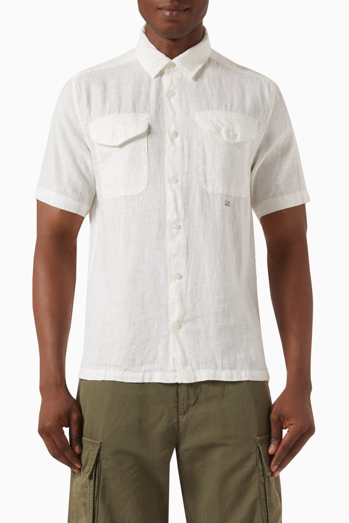 

Pocket Shirt in Linen, Neutral