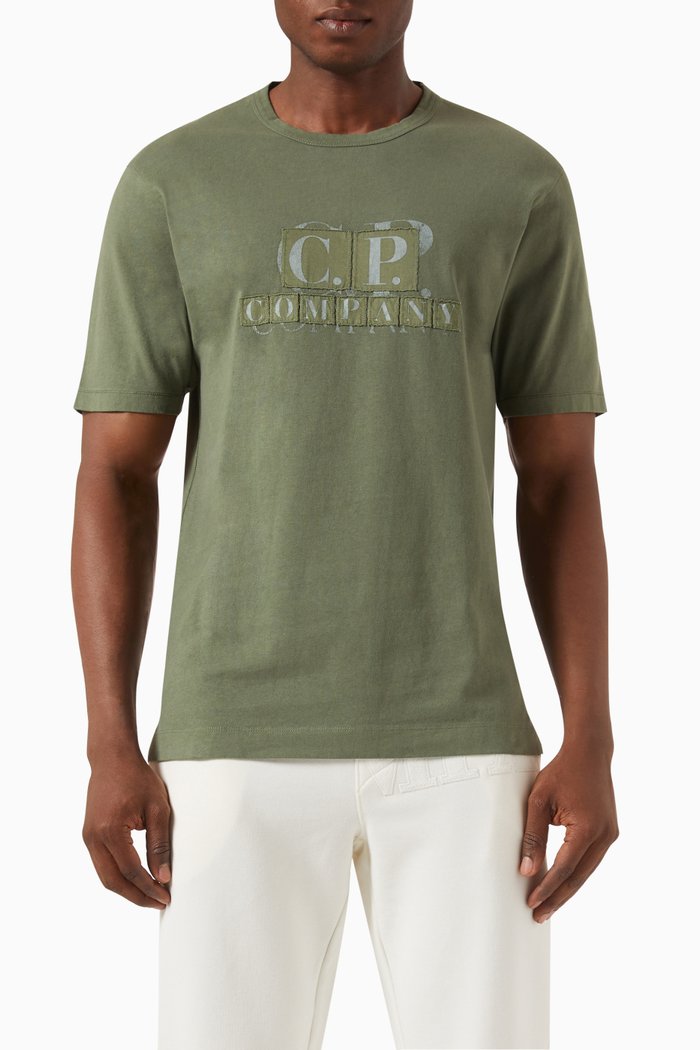 

1020 Logo Patch T-shirt in Cotton Jersey, Green