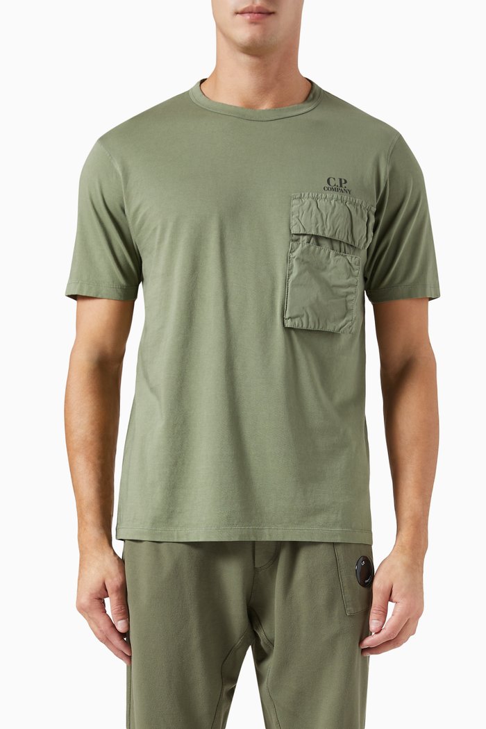 20/1 Pocket T-shirt in Cotton-jersey, Green