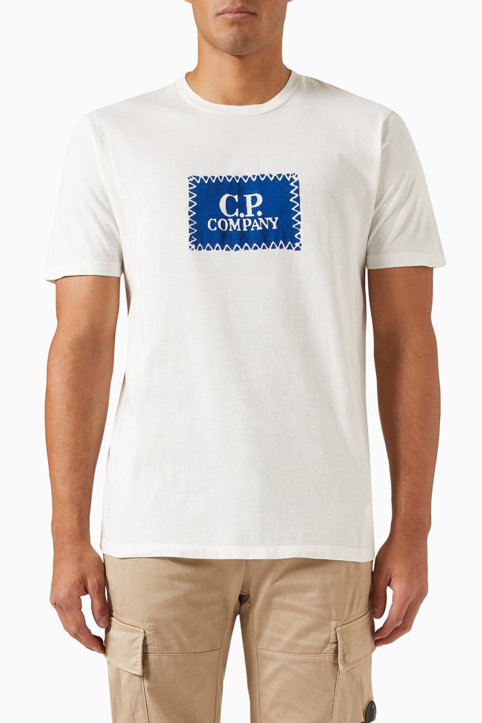 

Label Style Logo T-shirt in 24/1 Cotton Jersey, White
