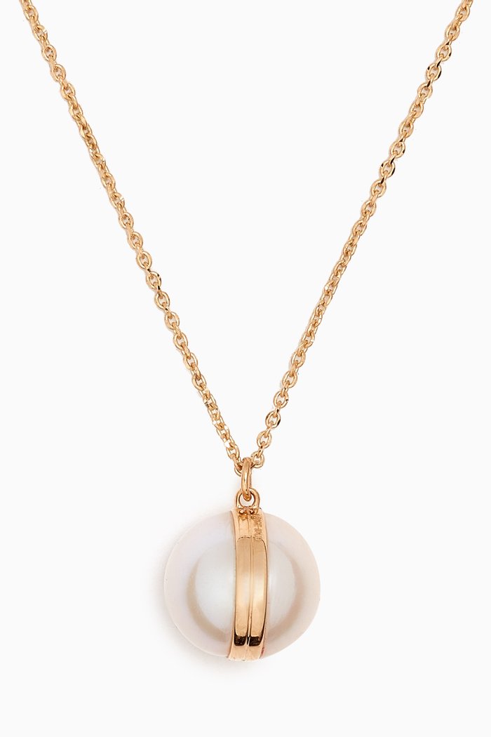 Kiku Glow Sphere Pearl Necklace in 18kt Gold, Yellow