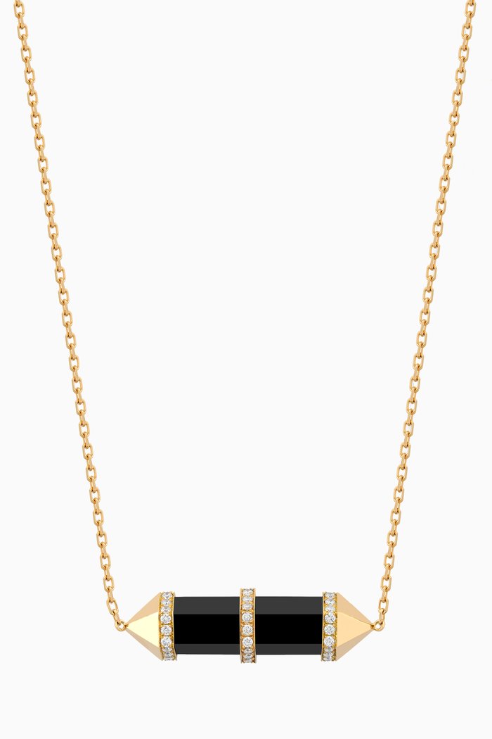 

Chakra Medium Black Onyx & Diamond Necklace in 18kt Gold