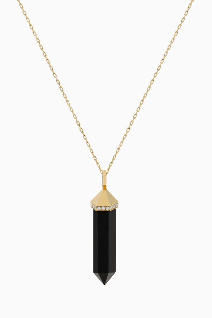 

Chakra Medium Black Onyx & Diamond Necklace in 18kt Gold