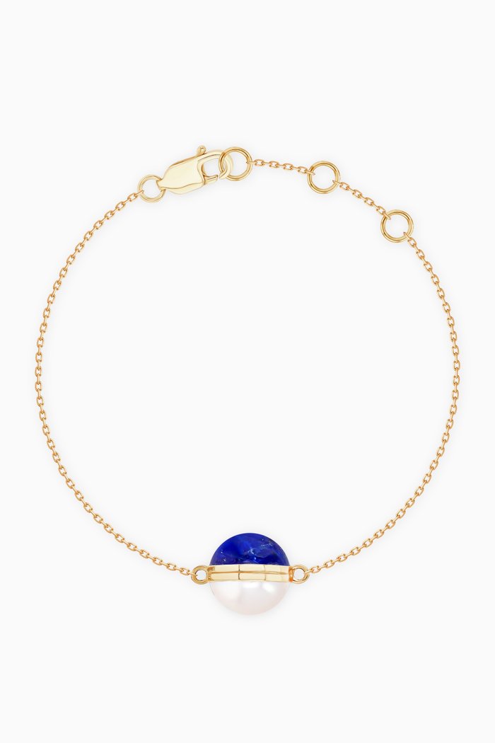 

Kiku Glow Sphere Pearl & Lapis Lazuli Bracelet in 18kt Gold, Yellow