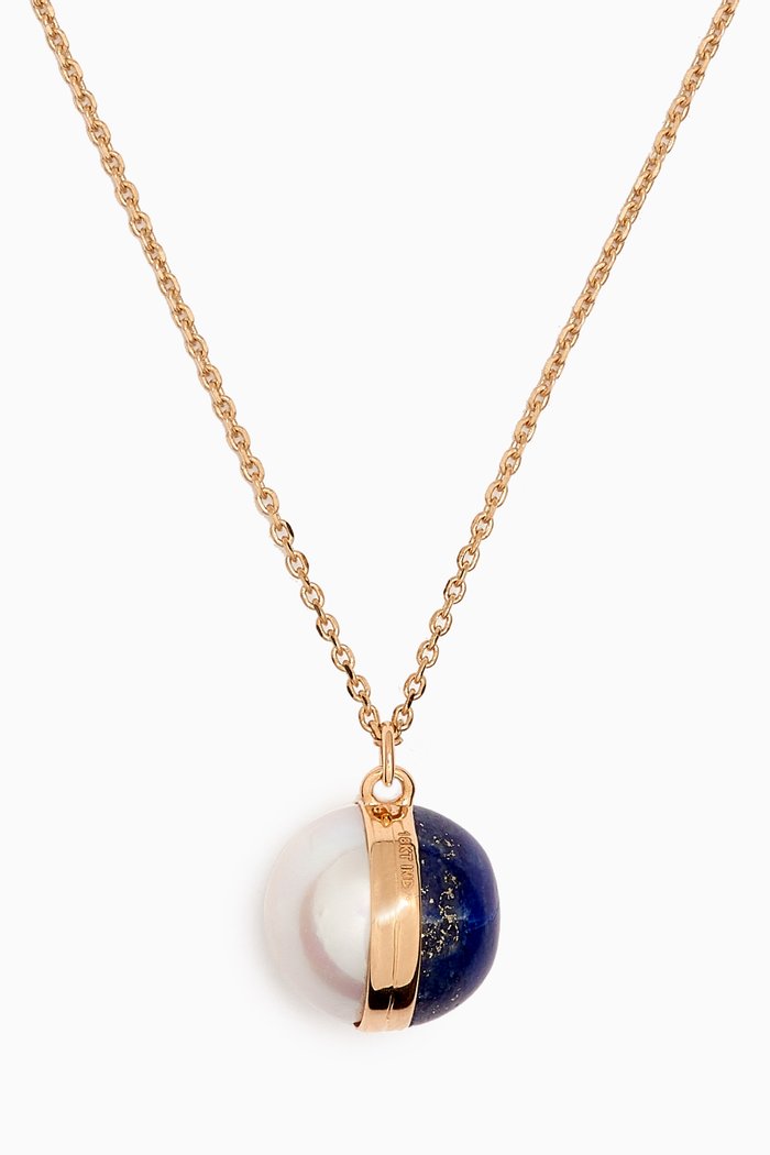 

Kiku Glow Sphere Pearl & Lapis Lazuli Necklace in 18kt Gold, Yellow