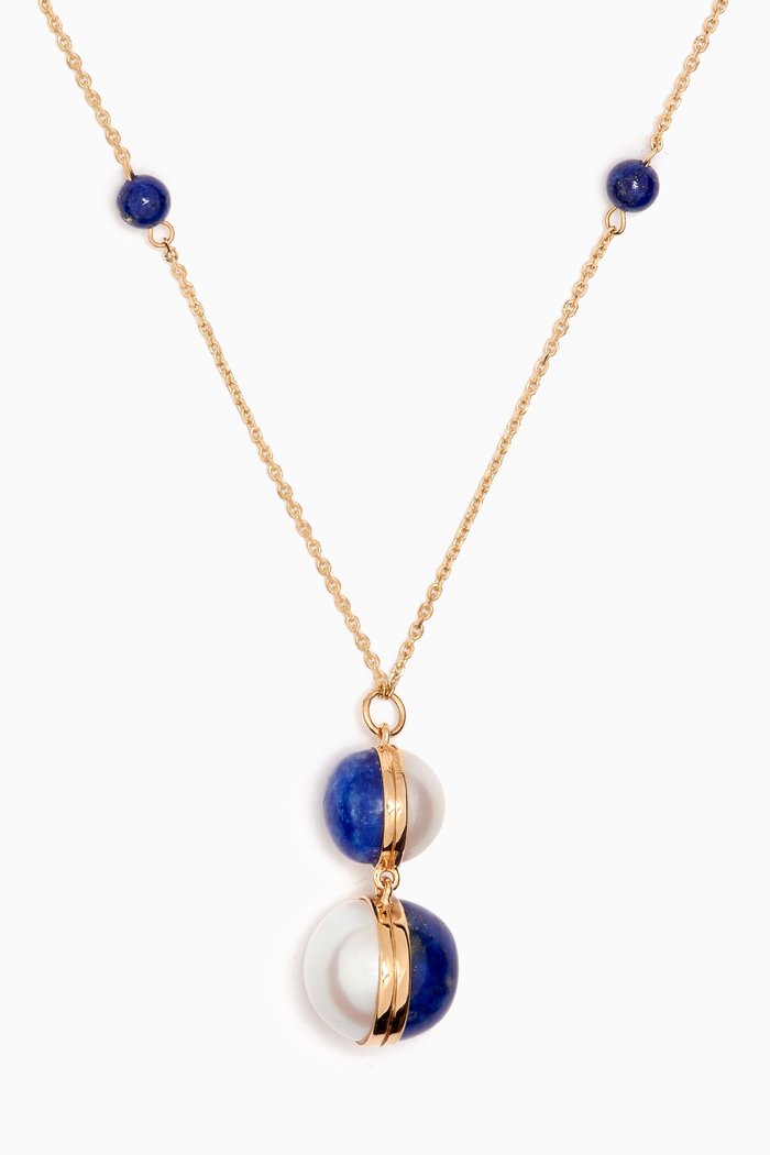 

Kiku Glow Sphere Pearl & Lapis Lazuli Necklace in 18kt Gold, Yellow