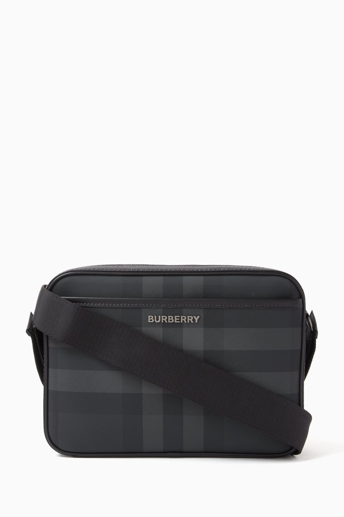 

Muswell Crossbody Bag in Check Canvas, Grey