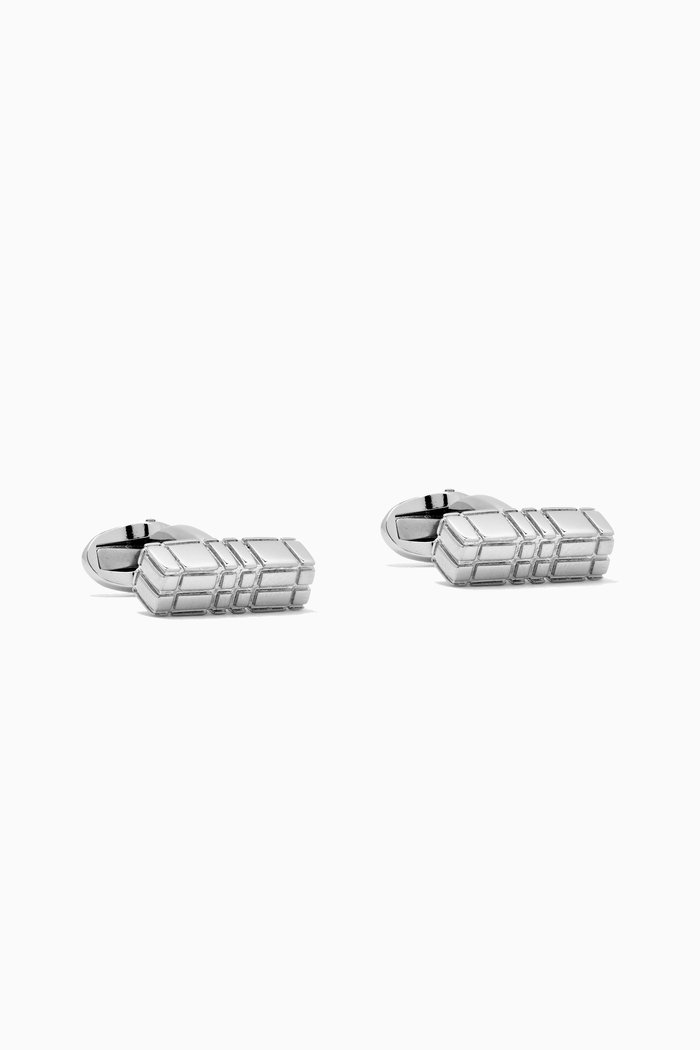 

Check Cufflinks in Brass, Silver
