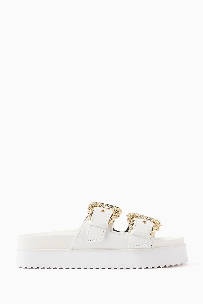 

Arizona Baroque Slides in Faux Leather, White