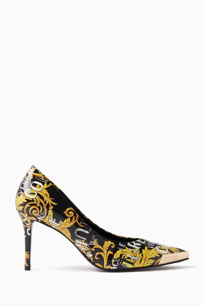 

Scarlett 85 Pumps in Printed Faux Leather, Black