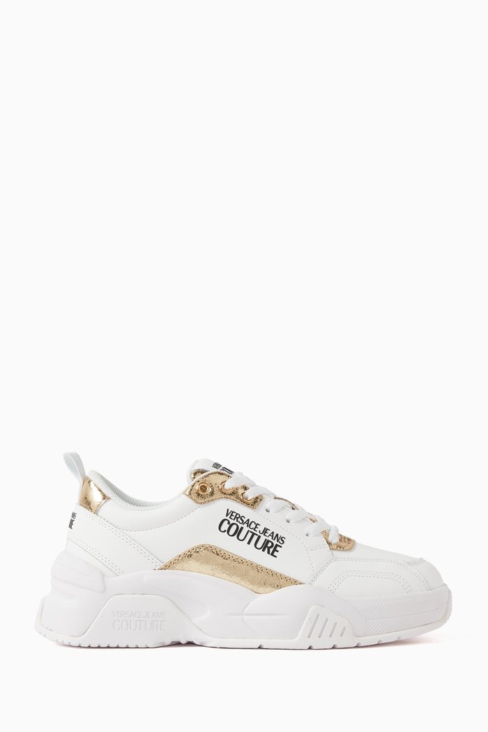 

Stargaze Metallic Low Top Sneakers in Leather, White