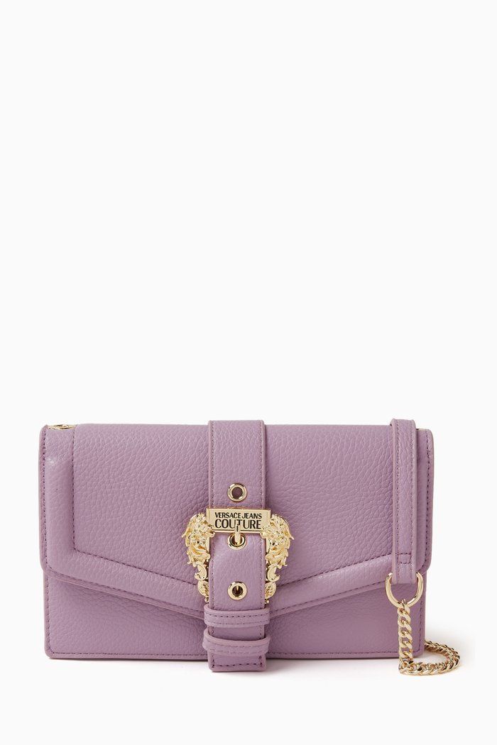 

Couture 1 Chain Wallet in Grainy Leather, Purple