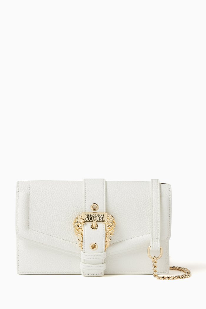 

Couture 1 Chain Wallet in Grainy Leather, White