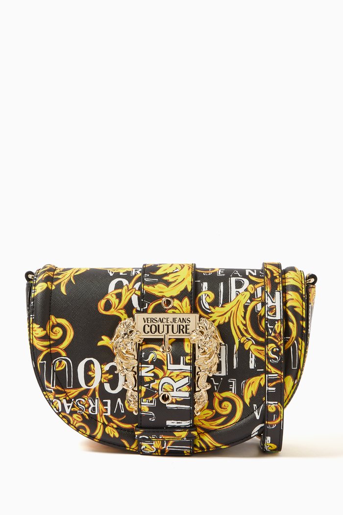 

Couture 01 Round Shoulder Bag in Grainy Leather, Black