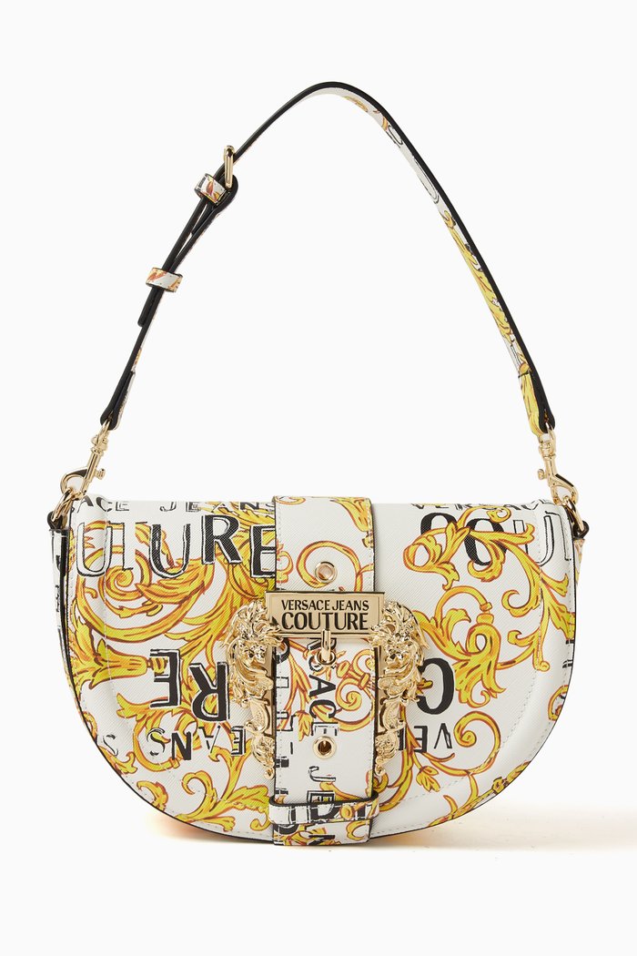 

Couture 01 Round Shoulder Bag in Grainy Leather, White