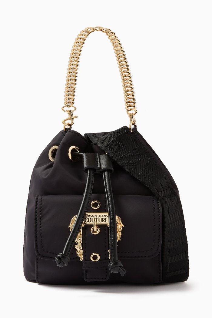 

Mini Couture 01 Bucket Bag in Nylon, Black