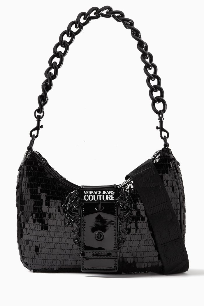 

Couture 01 Shoulder Bag in Sequinned Nylon, Black