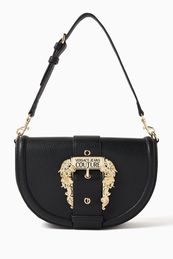 

Couture 01 Shoulder Bag in Grainy Leather, Black