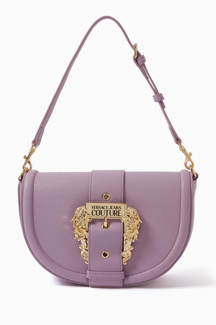 

Couture 01 Shoulder Bag in Grainy Leather, Purple