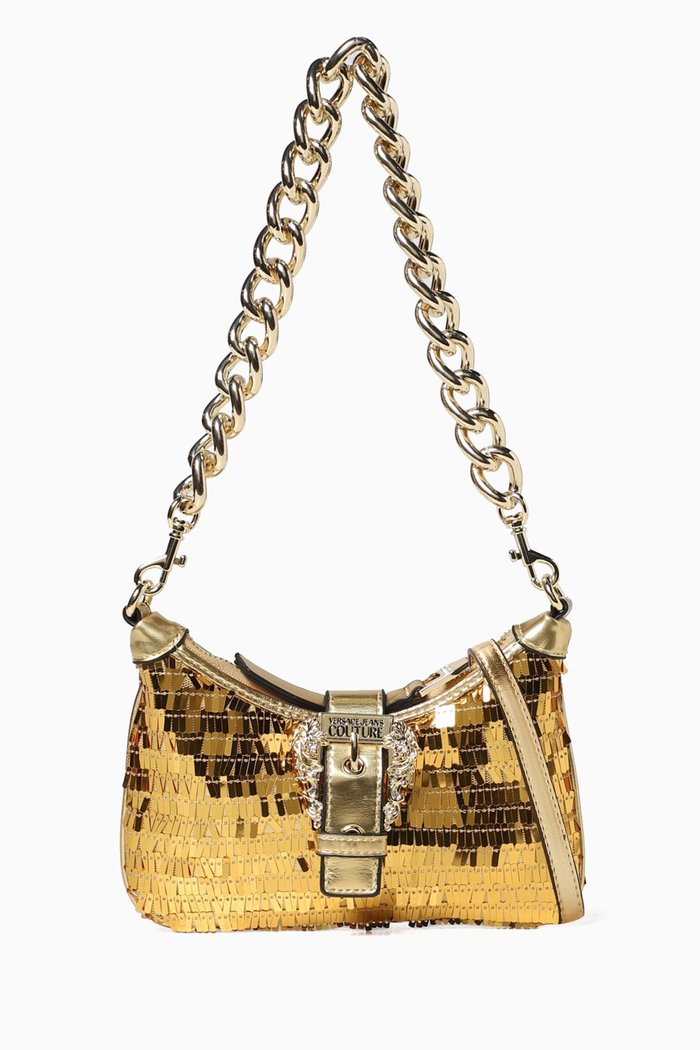 

Small Couture 01 Crossbody Bag in Sequins, Gold