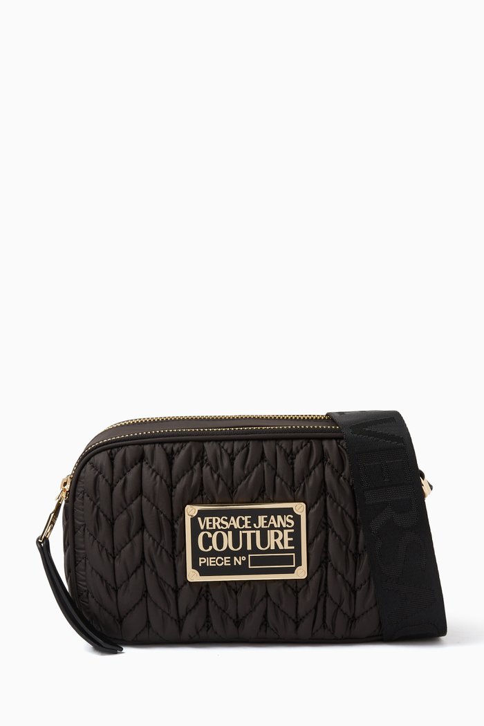 

Small Crunchy Camera Crossbody Bag in Quilted Nylon, Black