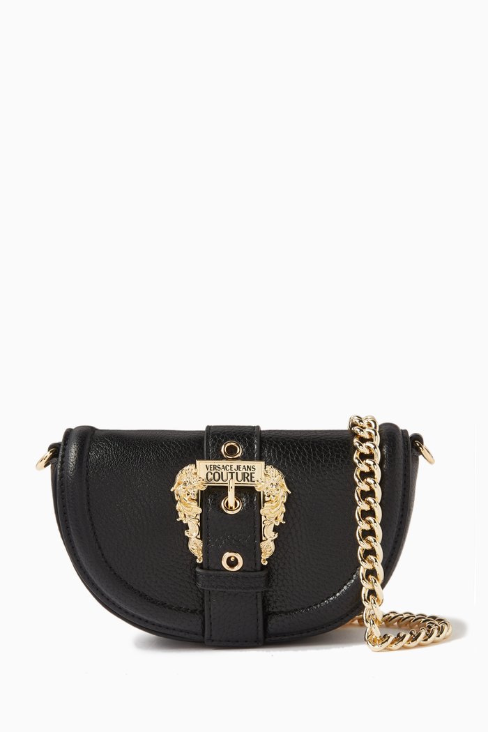 

Small Coutoure 01 Crossbody Bag in Grainy Leather, Black