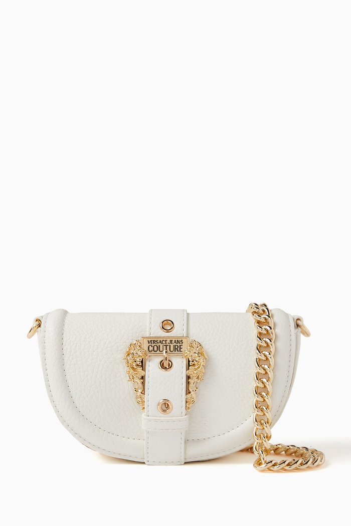 

Small Coutoure 01 Crossbody Bag in Grainy Leather, White