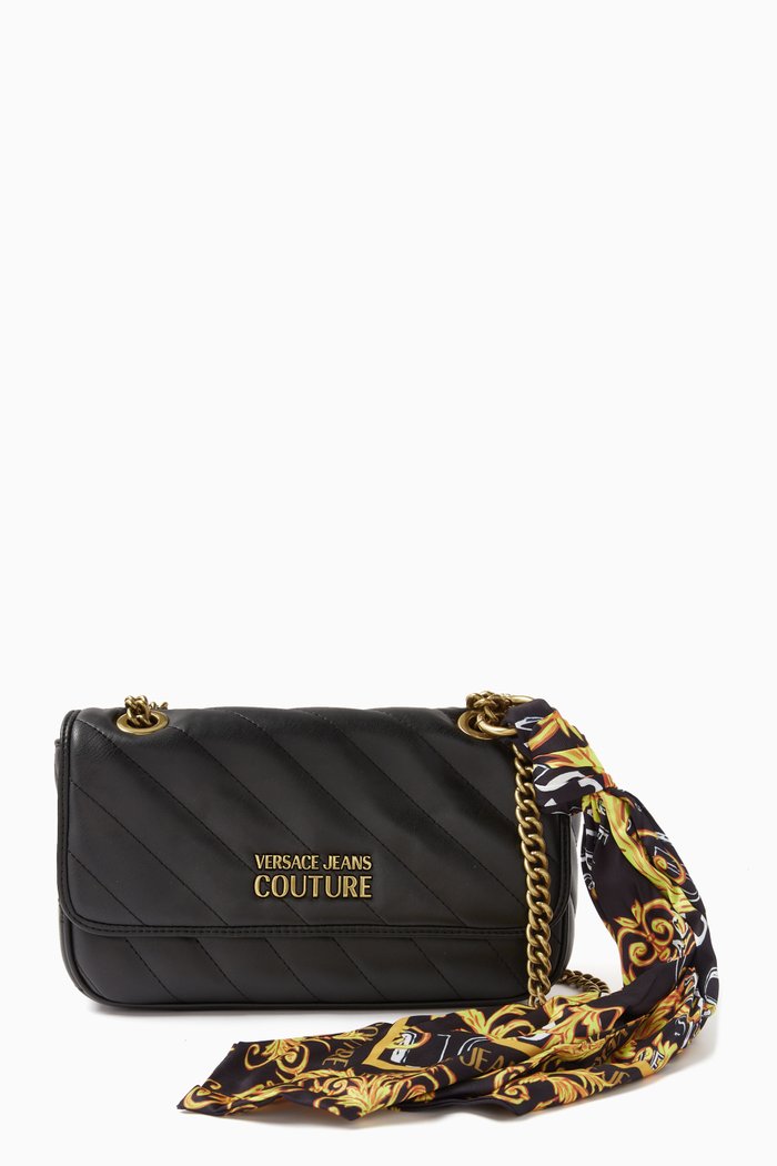 Medium Thelma Crossbody Camera Bag in Quilted Faux Leather, Black
