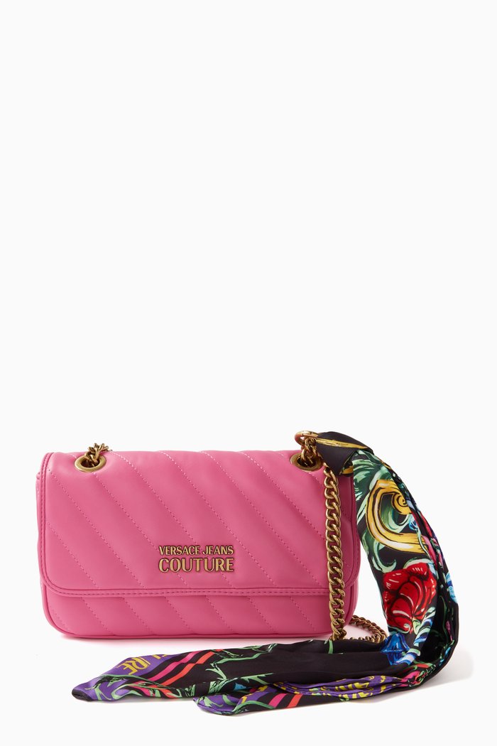 

Medium Thelma Crossbody Camera Bag in Quilted Faux Leather, Pink
