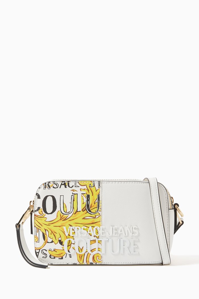 

Small Baroque Print Crossbody Bag in Polyurethane, White