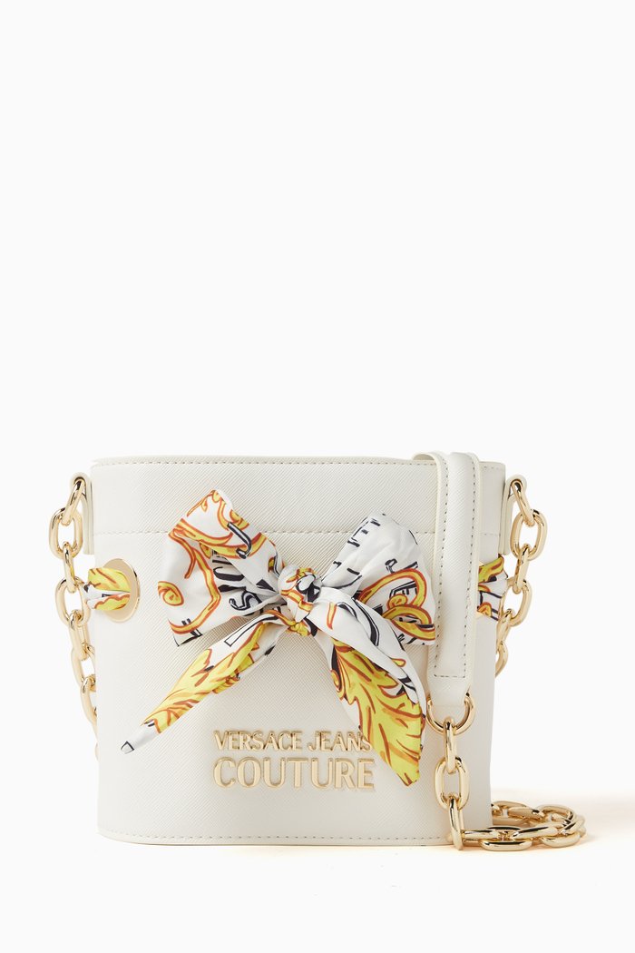 

Thelma Barocco Scarf Crossbody Bag in Faux-leather, White