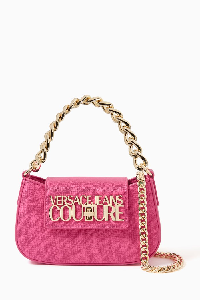 

Mini Logo Lock Shoulder Bag in Polyurethane, Pink