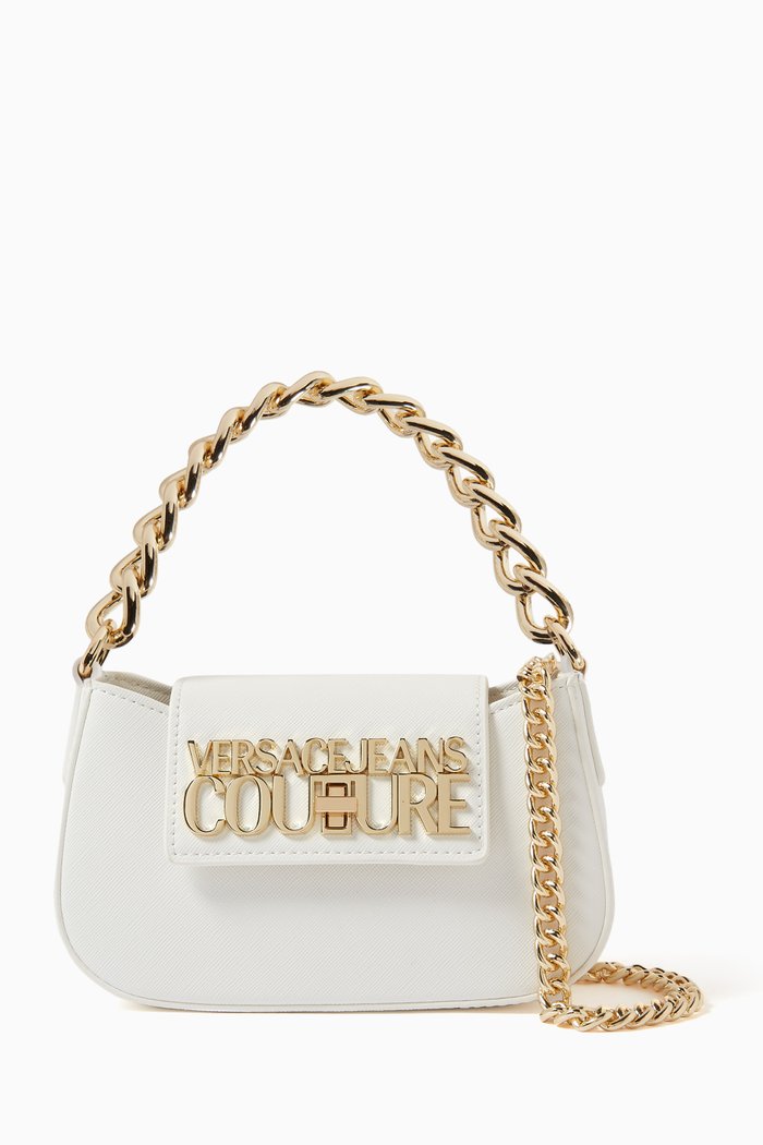 

Mini Logo Lock Shoulder Bag in Polyurethane, White