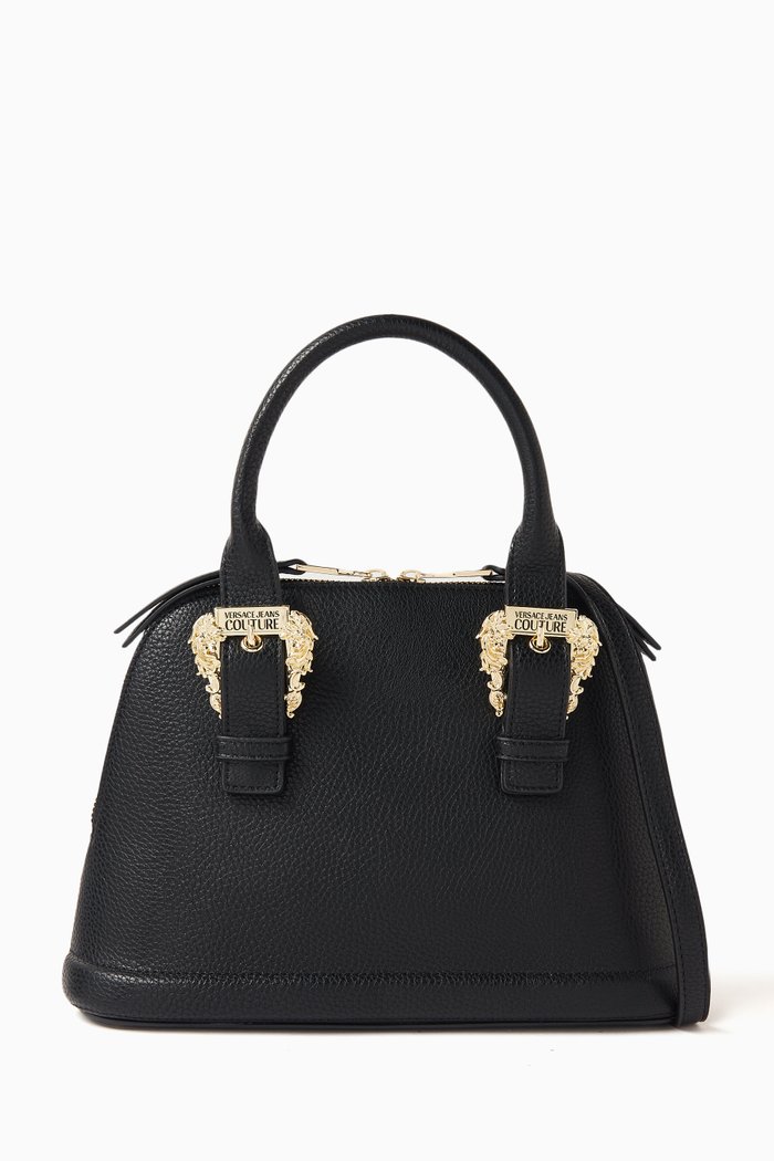 

Small Couture 01 Top Handle in Leather, Black