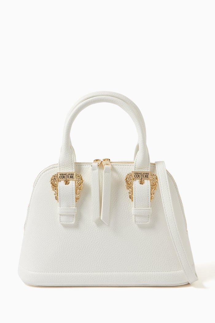 

Small Couture 01 Top Handle in Leather, White