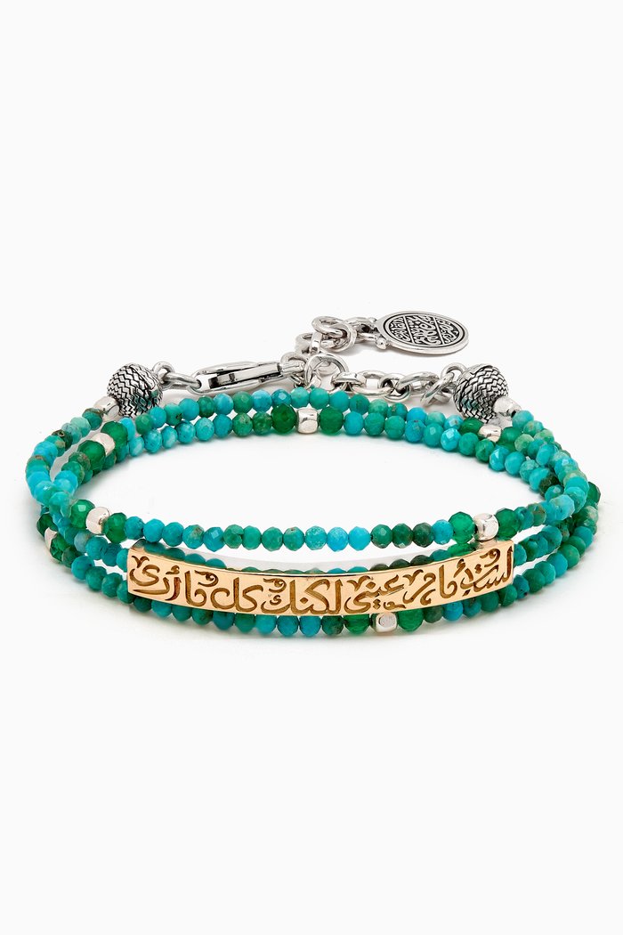 

Sapphire Beaded Wrap-Around Bracelet, Silver