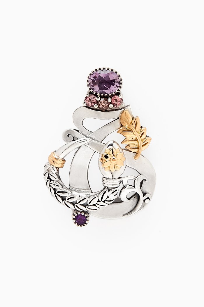 

Love & Rebirth Multi-stone Single Earring in 18kt Gold & Sterling Silver