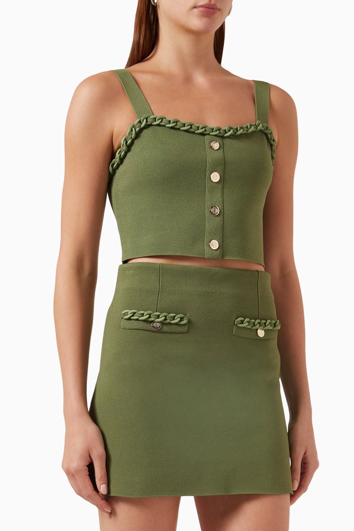 

Backless Crop Top in Viscose Blend, Brown