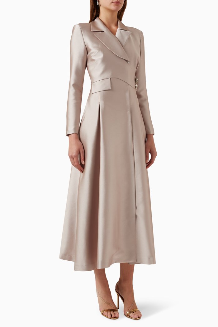 

Karina Dress in Satin, Neutral