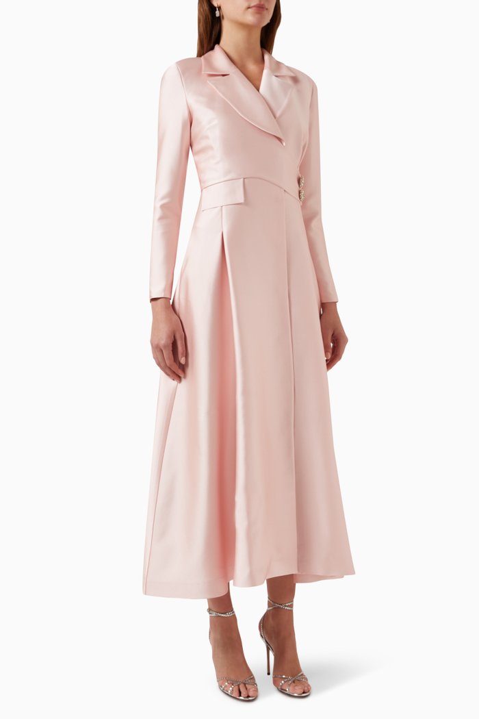 Karina Dress in Satin, Pink