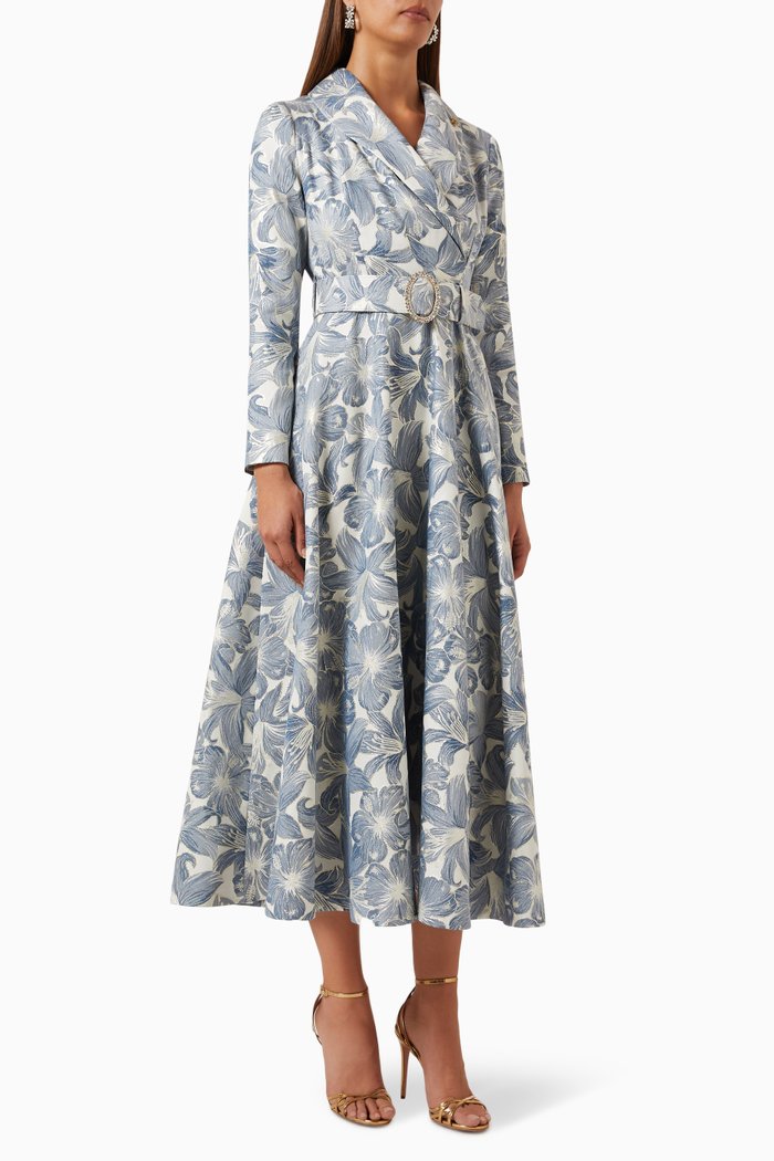 

Aspenia Floral-print Midi Dress, Blue