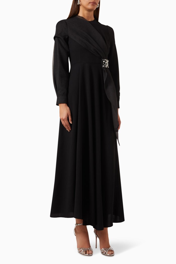 

Draped Maxi Dress, Black
