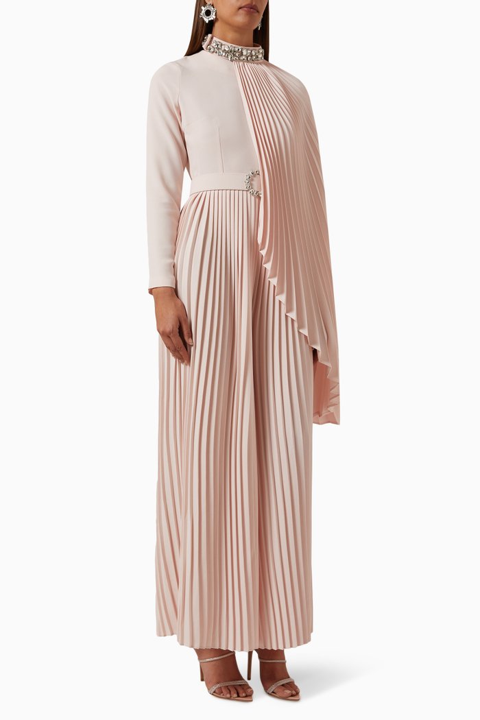 

Pleated Top and Pants Set, Pink