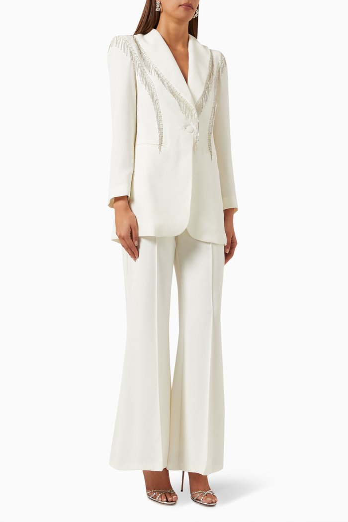 

Liberte Embellished Blazer and Pants Set, Neutral